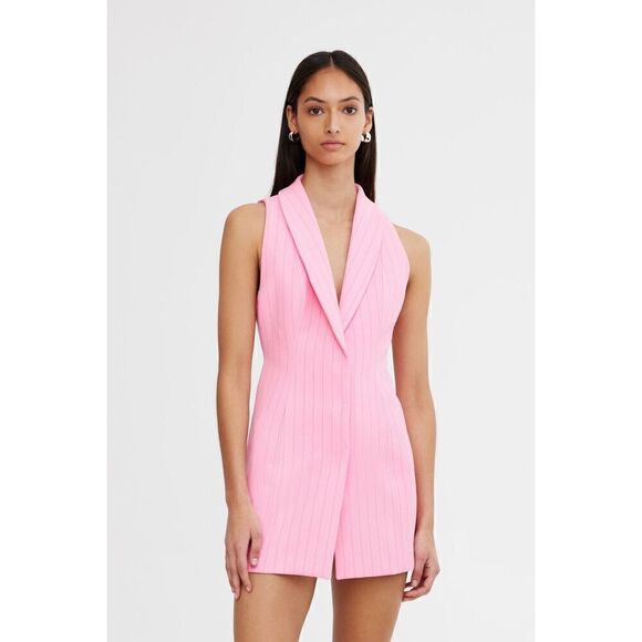 Significant Other Ebony Vest pink Mini Dress in Floss Pinstripe Sz 4 NWT$392 - Picture 1 of 9